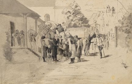 Anonimo (XIX secolo), Scena di genere tragico con 