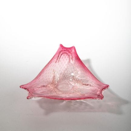 Coupe vide poche trilobé en verre de Murano bullé 