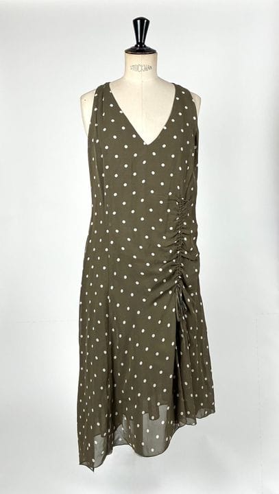 Alain MANOUKIAN
Khakigrünes Kleid mit weißen Punkt