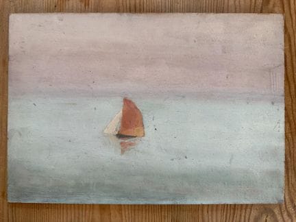 Naive Kunst des 20. Jahrhunderts 
Boot vor rosa Hi