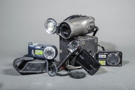 Set composto da cinque fotocamere diverse, così co