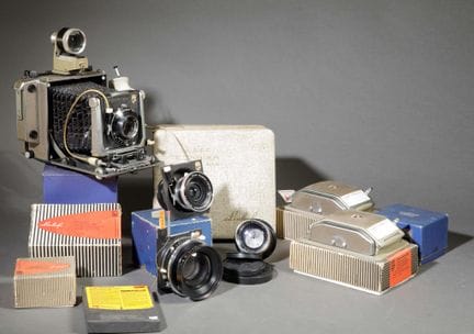 Set di attrezzatura fotografica Linhof. In valiget