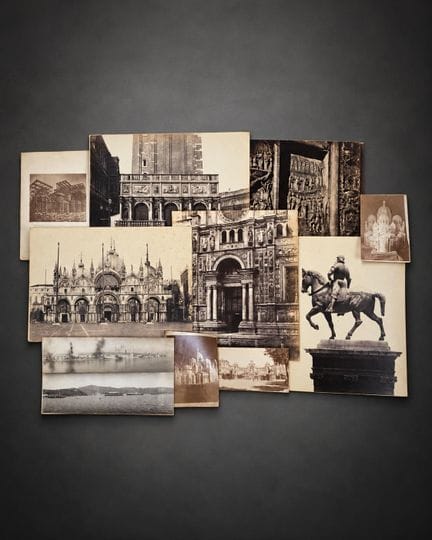 Raccolta di fotografie e stampe raffiguranti edifi