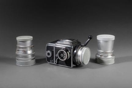 In valigia, set di attrezzatura fotografica Hassel