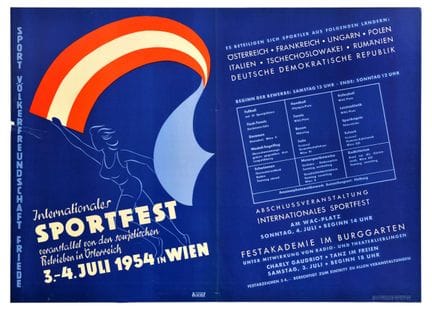 Affiche Ancienne Original Vintage Sport-Plakat für