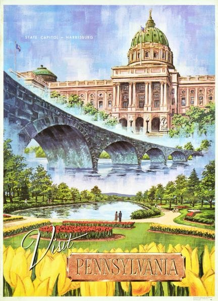 Affiche Ancienne Affiche de voyage vintage origina