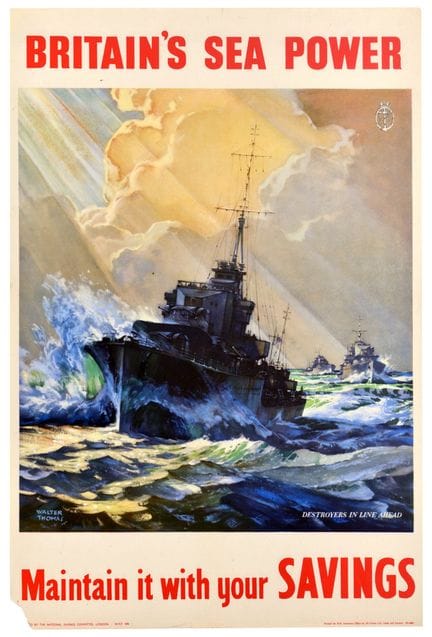 Affiche ancienne originale datant de la Seconde Gu