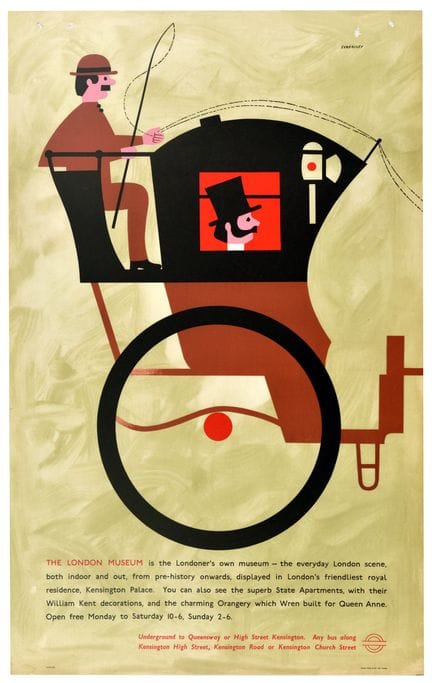 Affiche ancienne originale de la London Transport,