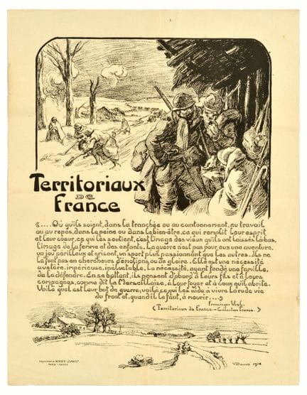 Affiche Ancienne Original antique World War One po