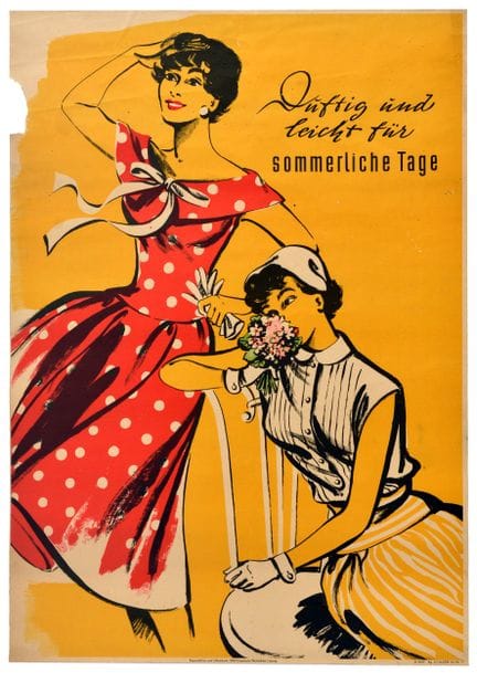 Manifesto pubblicitario tedesco d'epoca originale 