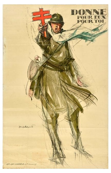 Affiche ancienne originale de la Première Guerre m