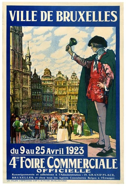 Affiche ancienne originale pour la 4e Foire commer
