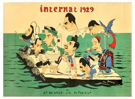 Manifesto d'epoca. Manifesto originale con caricat
