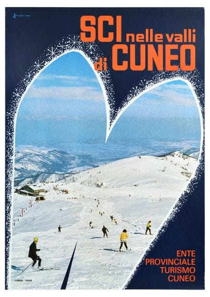 Affiche Ancienne Original-Reiseplakat Skifahren in
