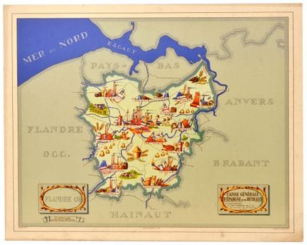 Cartel antiguo original de época, de viajes y publ