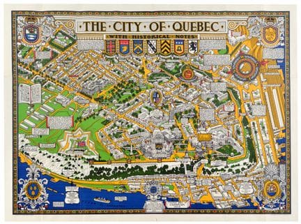 Affiche ancienne originale : carte illustrée intit