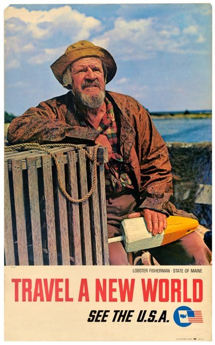 Affiche ancienne originale vintage des États-Unis 