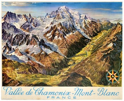 Affiche ancienne originale de voyage « Vallée de C