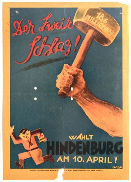Affiche ancienne originale de propagande politique