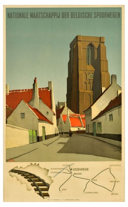 Affiche Ancienne Affiche de voyage originale pour 