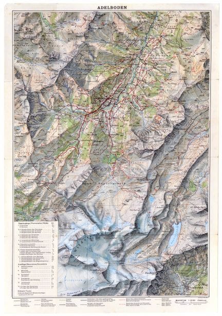Affiche Ancienne Original vintage Excursion map / 