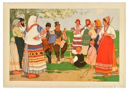 Affiche ancienne originale représentant une illust