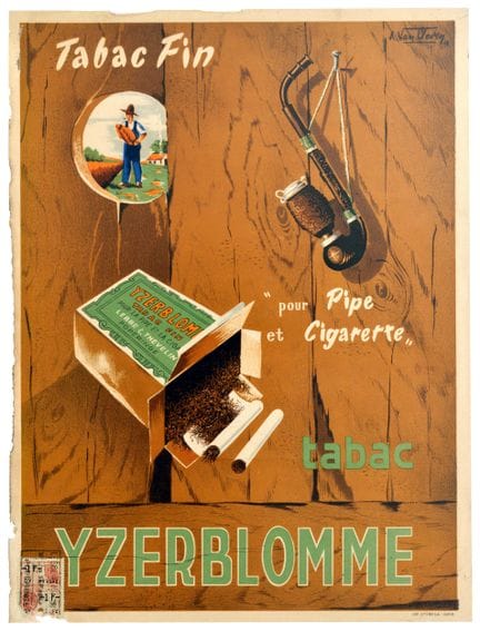 Manifesto d’epoca originale per Yzerblomme Tabac F