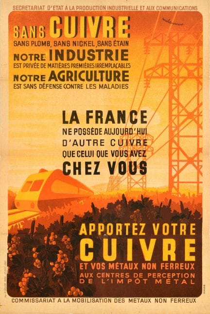 Affiche Ancienne Affiche de propagande agricole or