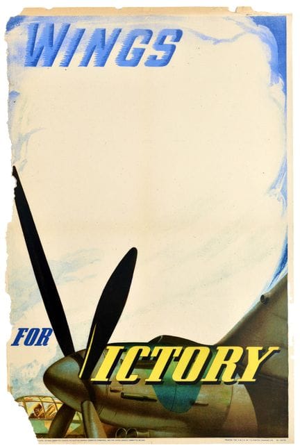Affiche ancienne originale datant de la Seconde Gu