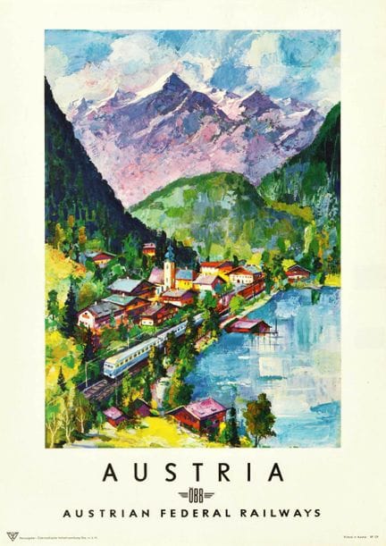Affiche Ancienne Affiche de voyage originale pour 