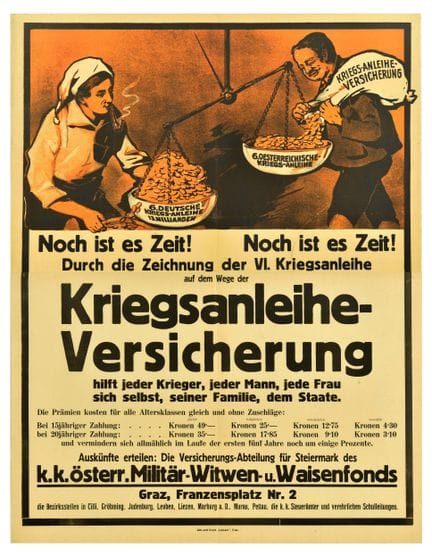 Affiche Ancienne Affiche originale de prêt de guer