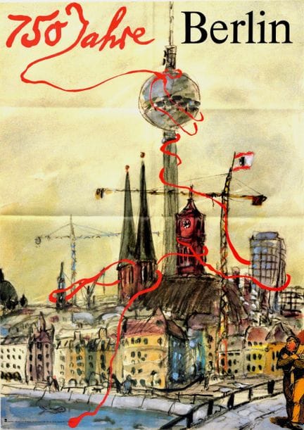 Affiche Ancienne Original-Reiseplakat zur 750-Jahr