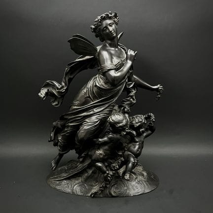弗朗索瓦-克莱芒·莫罗（1831-1865），据 
《普西刻》
带古铜色釉的青铜群像
底座上签名 
