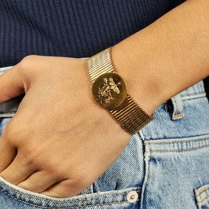 Bracelet manchette en or jaune 750 millièmes à mai