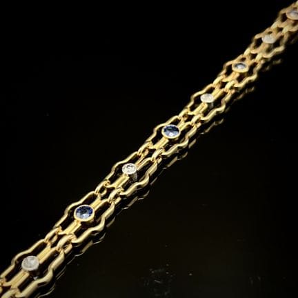 Bracelet en or jaune 750 millièmes à maille fantai