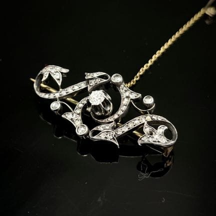 Broche en argent 950 millièmes doublé or jaune 750