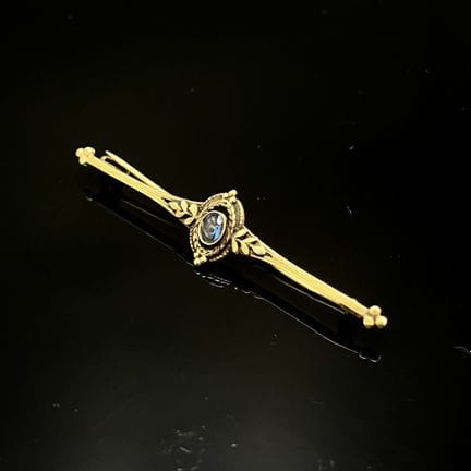 Petite barrette en or jaune 750 millièmes à motif 