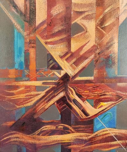 Nicolas MANEV ( 1948-2018)
Abstraction rouge et bl