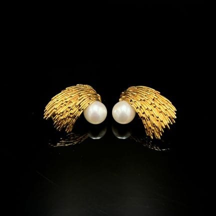 Paire de clips d'oreilles en or jaune 750 millième