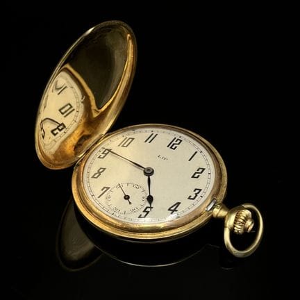 LIP 
Montre de poche extra-plate en or jaune 750 m
