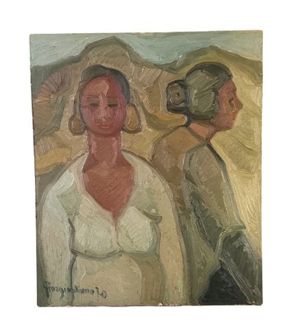 乔尔吉安东尼奥·朱利奥
木板油画，20世纪作品，意大利画派，描绘《乡村少女》。尺寸：57x67 厘米