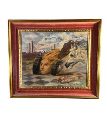 安东尼奥-达乌索
画板油画，20 世纪意大利画派，描绘 "进步"。包括画框在内的尺寸：80×70 厘