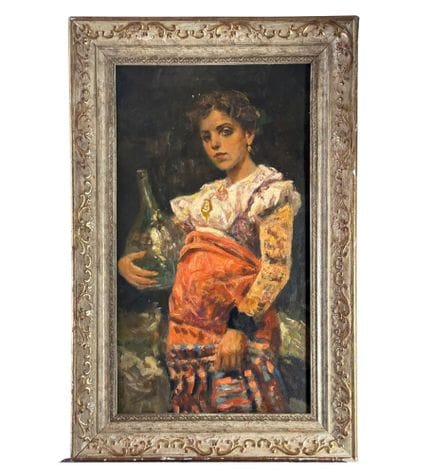 匿名
木板油画，20世纪作品，意大利画派，描绘了一位农妇的肖像。含画框尺寸：48 x 73 厘米。内