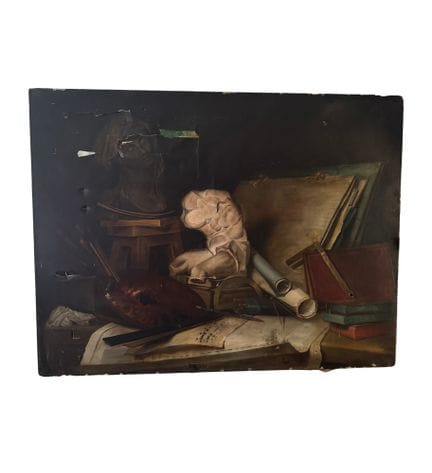 匿名
19世纪意大利画派布面油画，描绘了绘画、雕塑和建筑的象征。该作品是根据安妮·瓦莱耶-科斯特原作