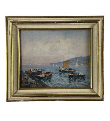 迪-马里诺
画板油画，20 世纪意大利画派，描绘那不勒斯海滨景色。包括画框在内的尺寸：36x31 厘