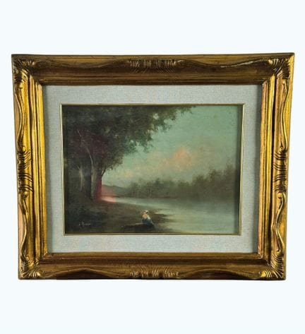 署名不详
木板油画，20世纪作品，意大利画派，描绘风景。含画框尺寸：58x48 厘米。内框尺寸：38