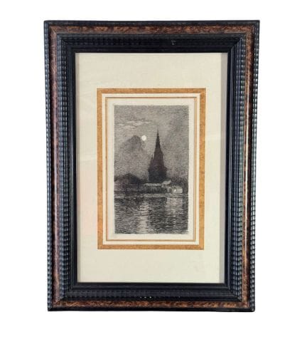 欧洲画派
纸上混合媒介绘画，19/20 世纪意大利画派，描绘风景。包括画框在内的尺寸：55x40 厘
