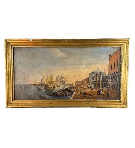 匿名
画板油画，20 世纪，意大利画派，描绘威尼斯。包括画框在内的尺寸：87 × 48 厘米。画框内
