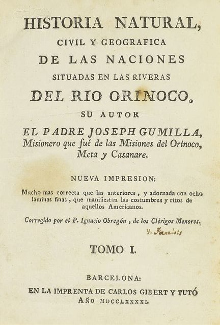 1791.  
 BOOK.  
 (TRAVELS—AMERICA).  
 GUMILLA, F