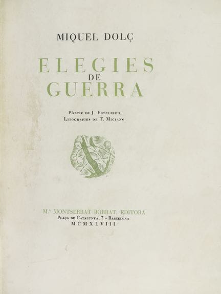 1948.  
 LIBRO.  
 (BIBLIOFILIA).  
 DOLÇ, MIQUEL.